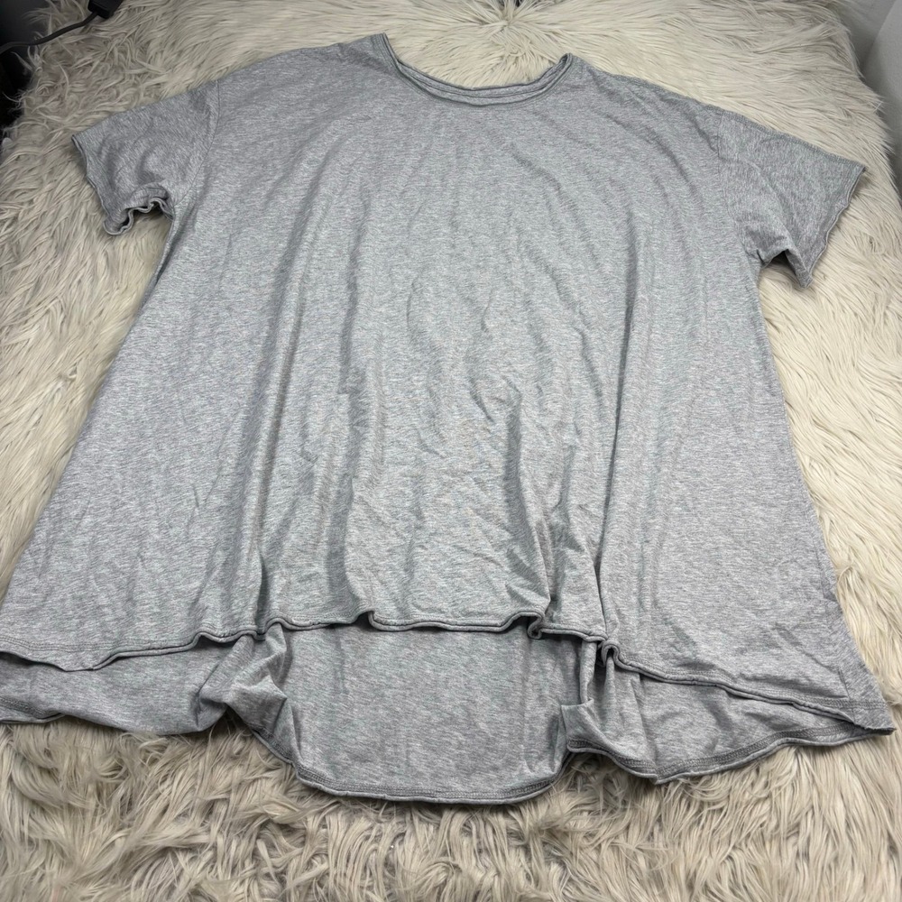 Natural Life Women's XL Heathered Gray SS Swing Tunic Top Boho Casual Relaxed
